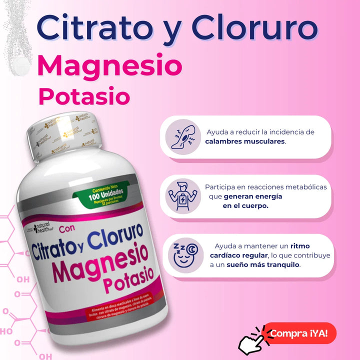 Magnesio + Potasio | Citrato, Cloruro