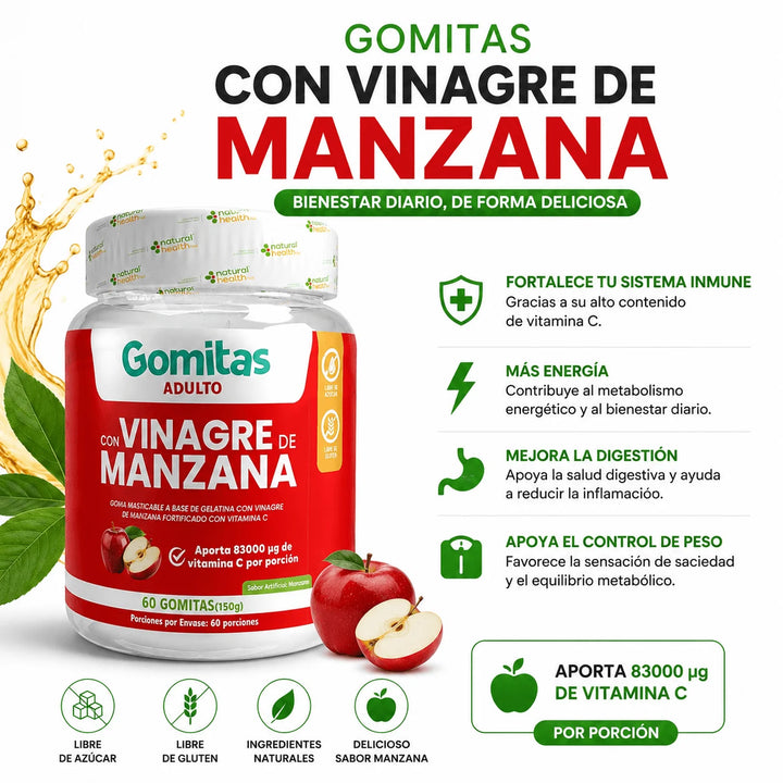 Gomitas Vinagre de Manzana Sin Azúcar ni Gluten