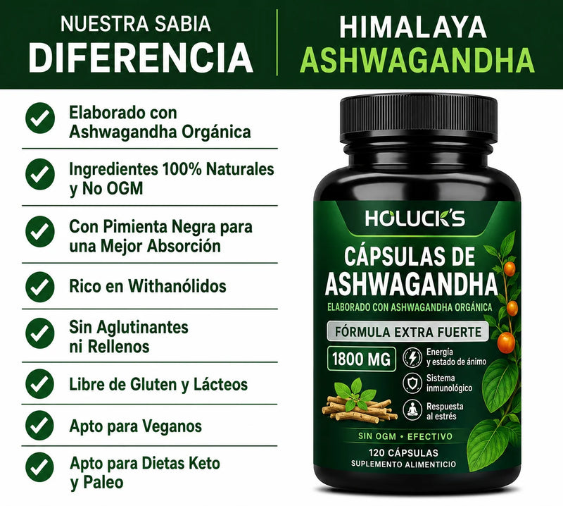 Ashwagandha Organica 1800mg 60 Caps