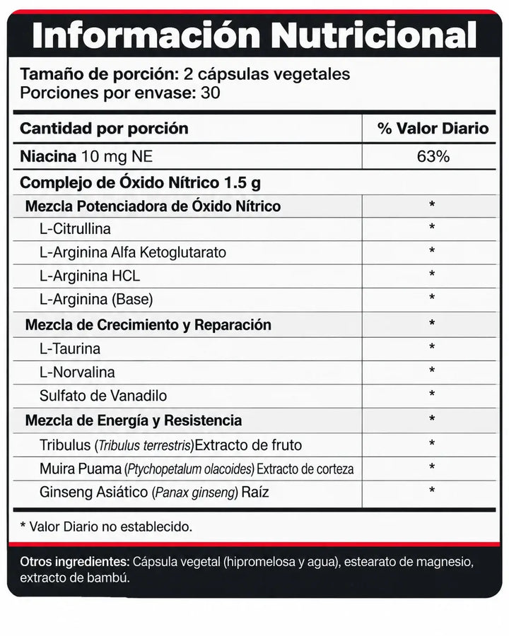 Nitric Oxide Booster — L-Arginina y L-Citrulina