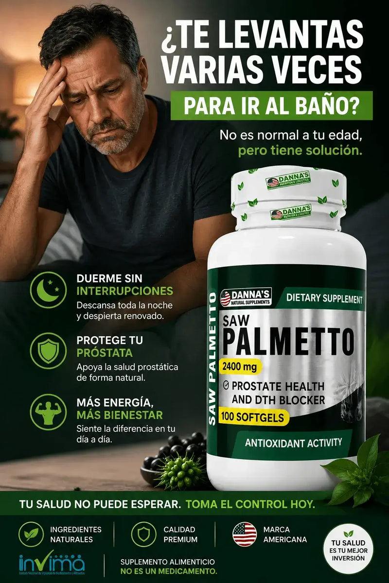 Saw Palmetto 2400mg y DHT - Antioxidante y Salud Prostática